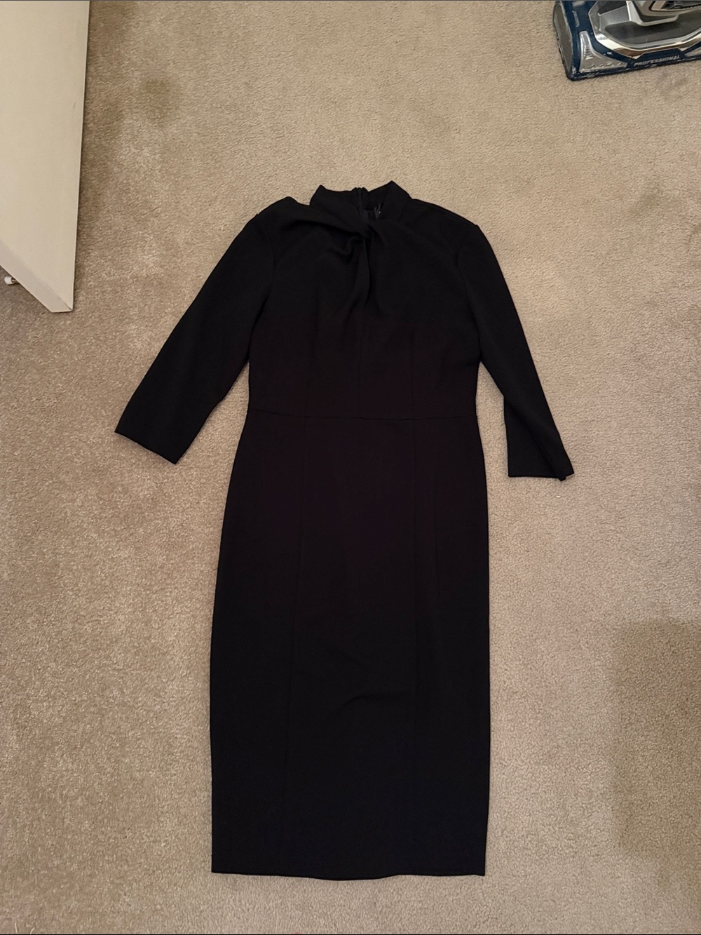 Women's Black 3/4 Sleeve Sheath Dress